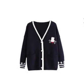 Sweet Bunny Long Sleeve V Neck Kawaii Knitted Cardigan